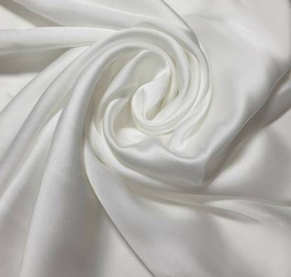 yo comfort 2M Unstitched White Japan Silky Satin Fabric-80inL/40+inB Approx.