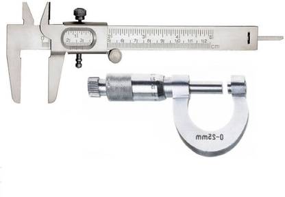 BALRAMA High Quality 0-25mm/0.001mm Outside Micrometer Gauge + Storage Box + Locking Clamp Key Vernier Caliper Precision Measuring Tool External Micro Meter Ruler Tool Outer Diameter Micrometer External Dimensions Measuring Instruments to Measure the Distance Between the Two Sides Used for Measuring Outer Diameter & Depth Micrometer Screw Gauge