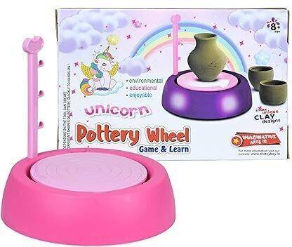 FUN EXPRESS Pottery Wheel Clay Pot Making Machine Game with Colors and Stencils