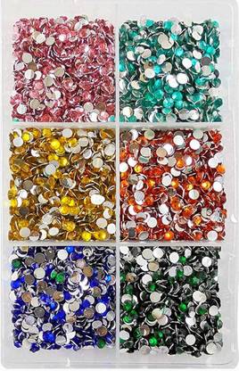 manrish 600Pcs Resin Chandna Kundan Rhinestone Beads For Craft,Embroidery,DIY(6mm)