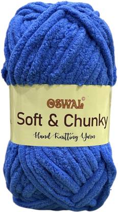 JEFFY Soft & Chunky 100% Polyester Knitting Yarn (Royal Blue Shade no-10, 200 Gram)