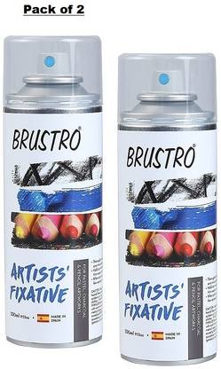 BRuSTRO Fixative 200 ml Spray Can (Pack of 2)|(Imported) Pastel Medium