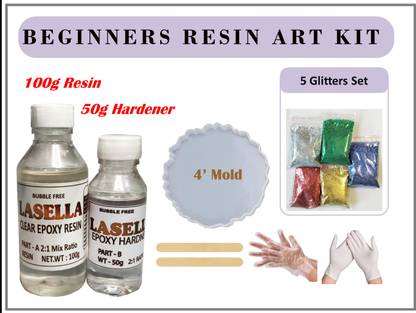Lasella Resin Art Kit All in One Set SiliconeMould Epoxy DIY Casting Tools for Beginners Resin Art Medium