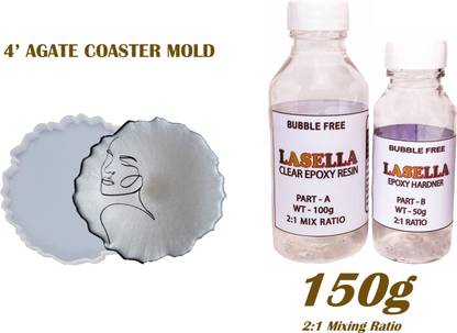 Lasella (4' AgateMold FREE)Smooth Finish Resin and Hardener2:1-Epoxy Resin Art Kit Resin Art Medium
