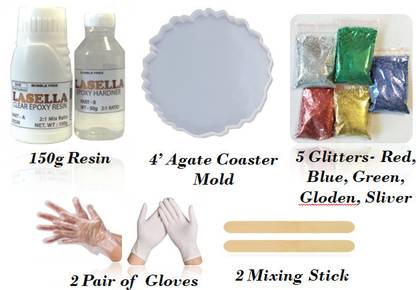 Lasella Resin ArtKit withLiquid Hardner Raisins Art& Craft MaterialFor Beginners Artists Resin Art Medium