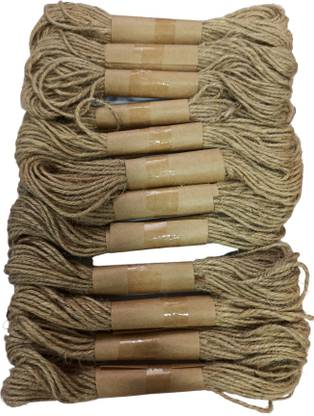 Pehrovin Set of 12 Twisted Jute/Rope/strings (10metres each) for DIY,Art &craft ,Projects