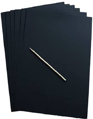 MOREL A4 SIZE PACK 2 SCRATCH DRAWING PAPER 20 SHEET WITH 2 SCRATCH TOOL FOR KIDS CRAFT