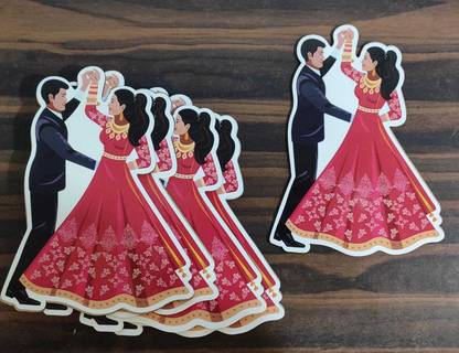 Nutts MDF Wooden Engagement Cute Couple for Decoration, Art & Craft Pack Of 2
