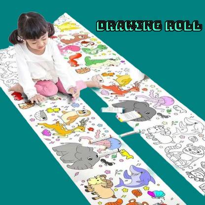 FlyTouch Educational Painting Toy Graffiti Scroll Drawing Poster Coloring Paper Roll Au