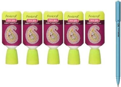 Fevicryl Art Set Fabric Glue 30 ml Pack of 5 With XO Ball Pen