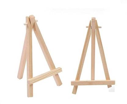 ART RANGER Mini Wood Display Easel Natural Craft Table Stand 6 inch x 4.5 inch Set of 2 Pcs