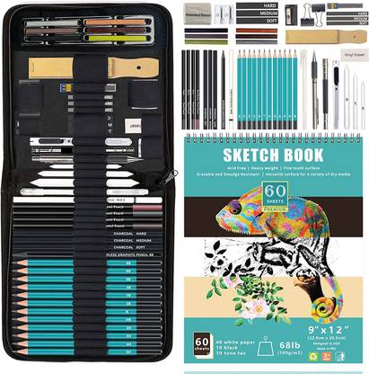 Corslet 50 Pcs Sketch Pencil Set for Artist, Art Supplies, Sketching & Drawing Art Kit
