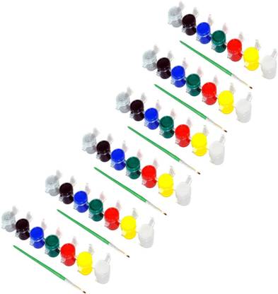 lookat Water Colours, Paint with Brush for Kids Drawing Pack Of 6