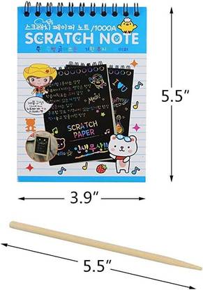 Evissa Scratch Book for Kids Creative Drawing Activity with Stylus, 10 Paper Sheets