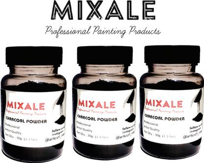 mixale Artist's Extra Dark Drawing Charcoal powder Combo Set