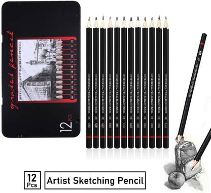 विनहार्ड Drawing Pencils 12 Pcs Sketch Pencil Set for Artist sketching kit for artist