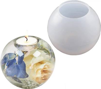 RakaEnterprises RAKA DIY "TLIGHT Ball" Round Ball Shape Mould for Resin Casting, Set of 2