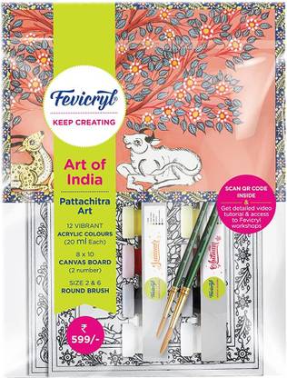 Fevicryl DIY Art of India Pattachitra kit, Gift for Artists, Students, Children