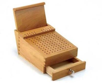 HAMMER MAN Wooden Bur Box with Plier Stand and File Holder Jewellers Rotary Tool Holder