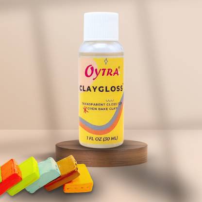 OYTRA CLAYGLOSS 30 ml/1 FL OZ Transparent Gloss Glaze for Polymer Oven Bake Clay Art