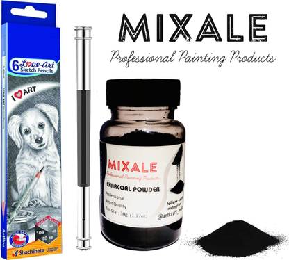 mixale Graphite Sketching Pencil Set With Pencil Extender Or Charcoal Powder