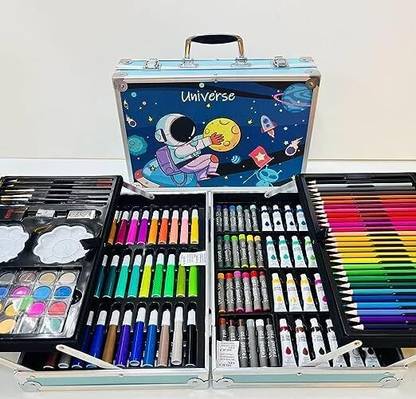 KTrading 146 Pcs Deluxe Drawing Art Set in Portable Case For Kids