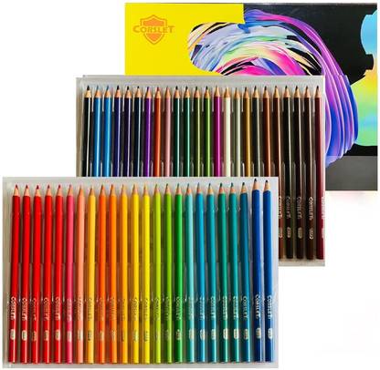 Corslet 48 Pcs Art Set Sketch Pencils Set for Artists 48 Oily Colour Pencils Set Art Kit
