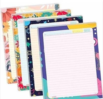 Posshe One Side Ruler Designer Colour Sheet for School project & assignment Set of 100