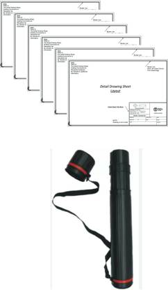 NOZOMI Drawing Sheet Art Paper Black Color with Engineering Drawing Sheets - 6 quantity