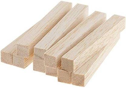 JCT AGRICO 10 WOOD DOWELS SQUARE STICK(20.3 CM*1.27 CM(THICKNESS))MACRAME CRAFTING ETC
