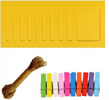 Art Bundle 10 pcs Hanging Paper Photo 5.5 x 4 inch- Yellow color