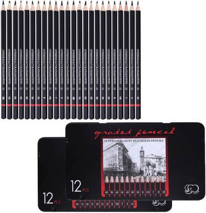 Wynhard 24 Pcs Artist Sketch Pencil Set For Artist Drawing Sketching Pencil Set