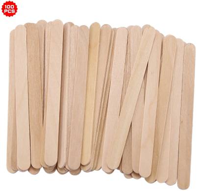 BRAND HOME Natural Wood Ice Cream Sticks 100 Pcs Use of Project Work Stick for Decorations