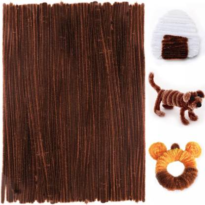 Prescent 12inch Pipe Cleaner Brown 100pcs for Hobby Craft, Scrapbooking, DIY & more