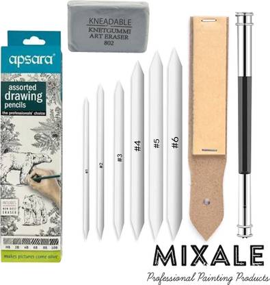 mixale Artist Apsara Sketch Pencil With Paper Blending Stumps & Drawing Kit