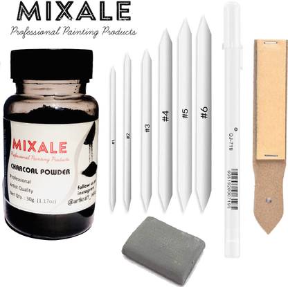 mixale Drawing Charcoal Powder With Blending Stumps or Sketching tools