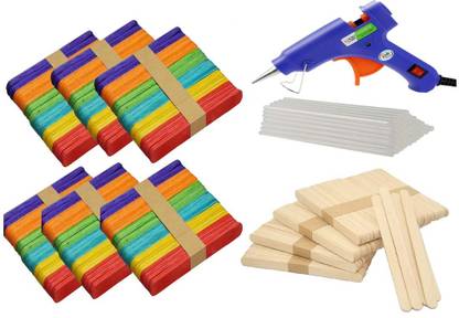 MBS SATR Ice Cream Popsicle Sticks, Multicolour,glue gun