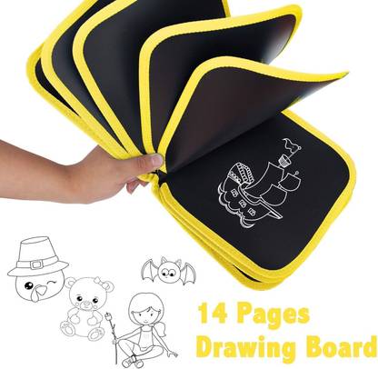Gokich Reusable Kids Drawing Book Magic Painting Washable Erasable Activity Book
