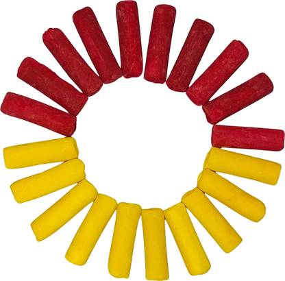 VAHISSH LIFE INC Srichurnam Thiruman Stick, 20 Pcs of Yellow & Red Color Namakatti Sticks