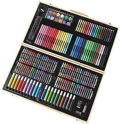 Da Novira Portable Art Kit 180 Pieces in Wooden Box,Colouring Set For School Projects_12
