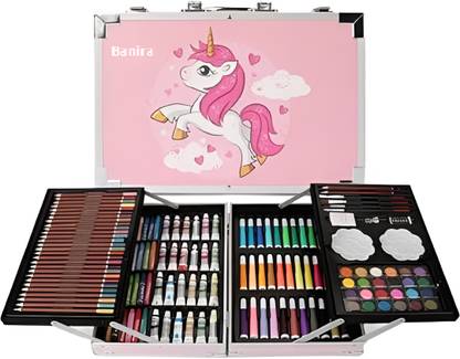 banira Non-Toxic Unicorn Art,Painting,Stationary,Sketching,Water Colors Vanity Box