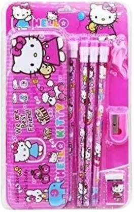 Barbarik Hello Kitty 5in1 Stationery set for Girls (pack of 1, Random Design)