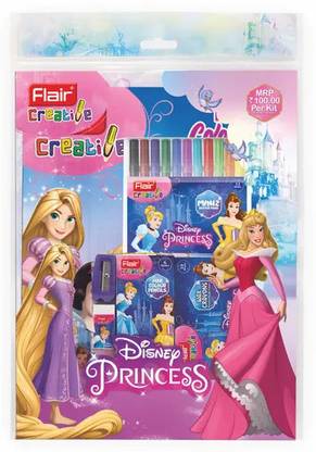 FLAIR Disney Princess 100 Stationery Kit ( Pack of 4 )