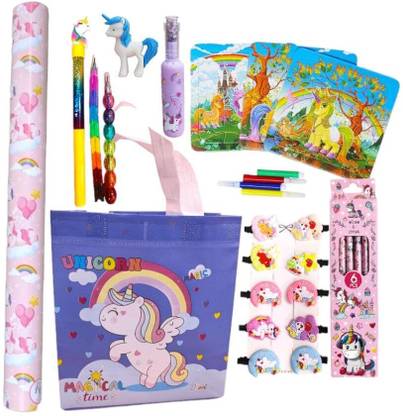 AMANVANI Unicorn Stationery Set for Girls Stationery Combo of 10 Items Return gift