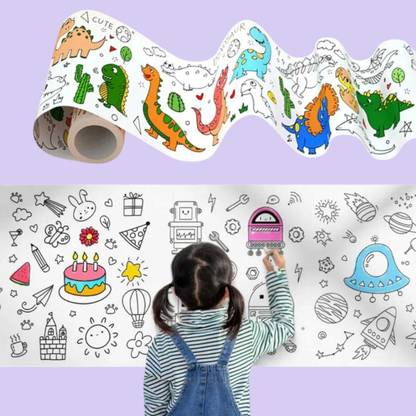 FlyTouch Children's Drawing Painting Graffiti Paper Picture Scroll Draw Paper Roll