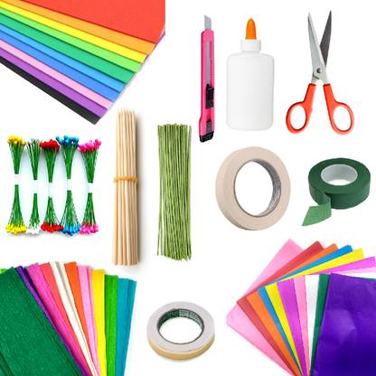 ARTZON DIY Paper Craft Kit 12 in One Pack with 3 Types of Paper and Essential Tools