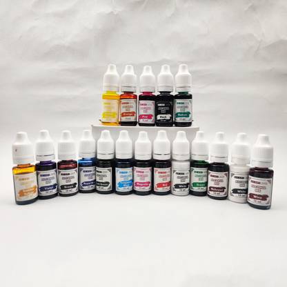 SS Art Land Alcohol Ink Set For DIY Epoxy Resin Art Craft Fast Drying - 18 Colors 10 ML Each