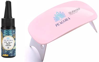 PEACORA Sun Mini & 25g UV Resin Hard Clear Glossy Finish for Artists & Professional