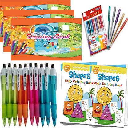 YAKONDA Drowing Book Kit/Colouring Book Kit/Pencil/Glitter Pen