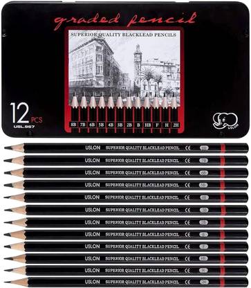 PEACORA 12 Pcs Artist Sketch Pencil Set For Artist Drawing Sketching Pencil Set